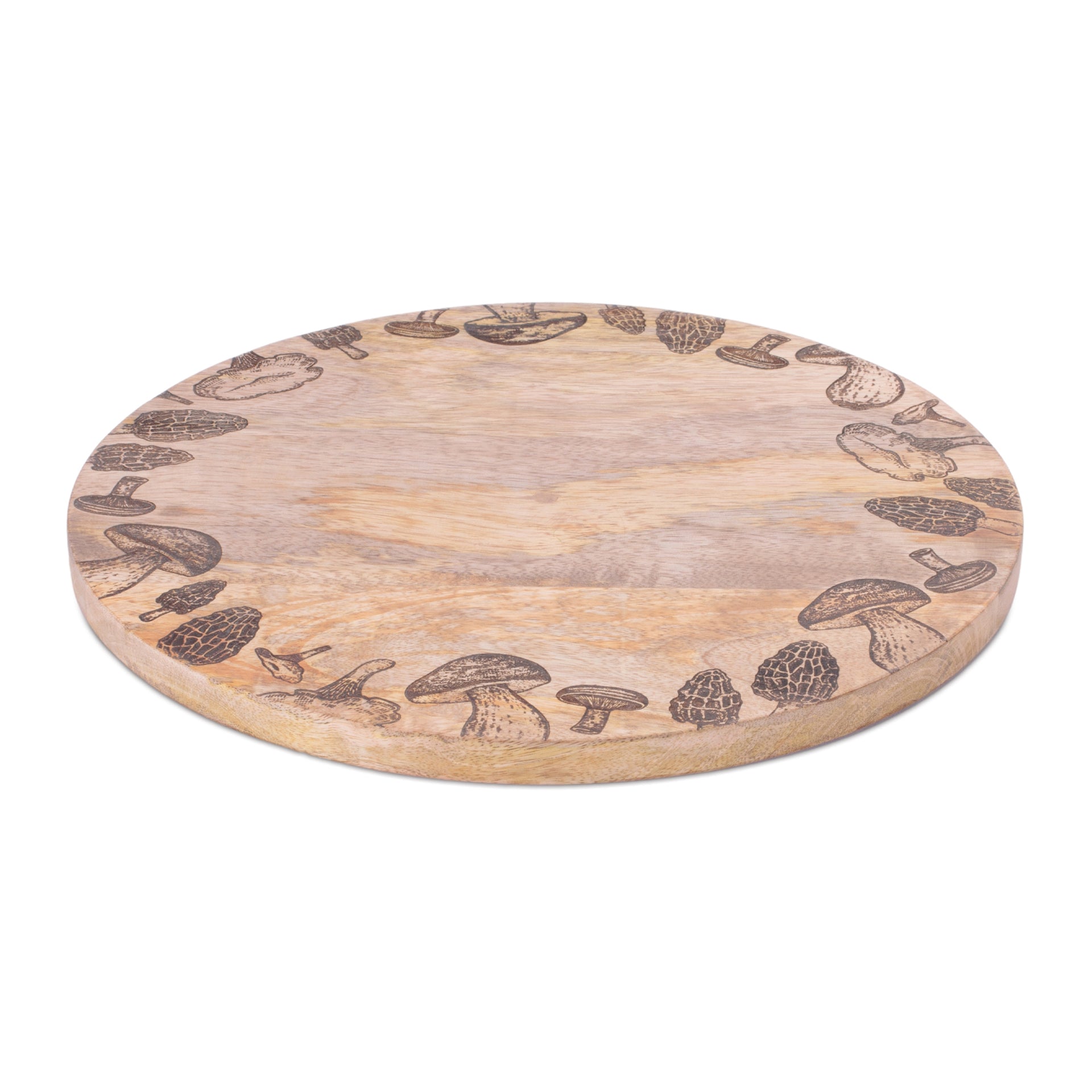 Wood Mushroom Tray 12"