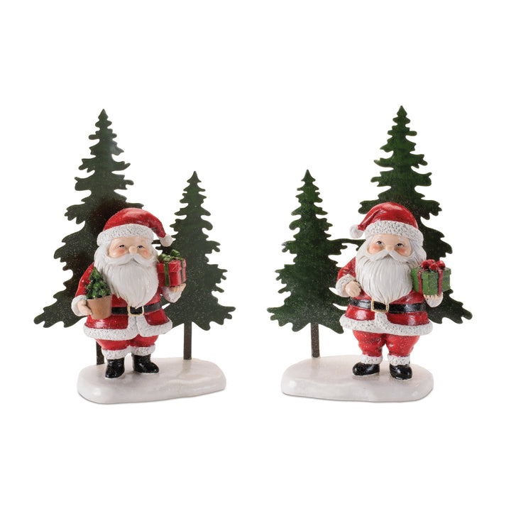 Santa w/Tree and Package Figurine