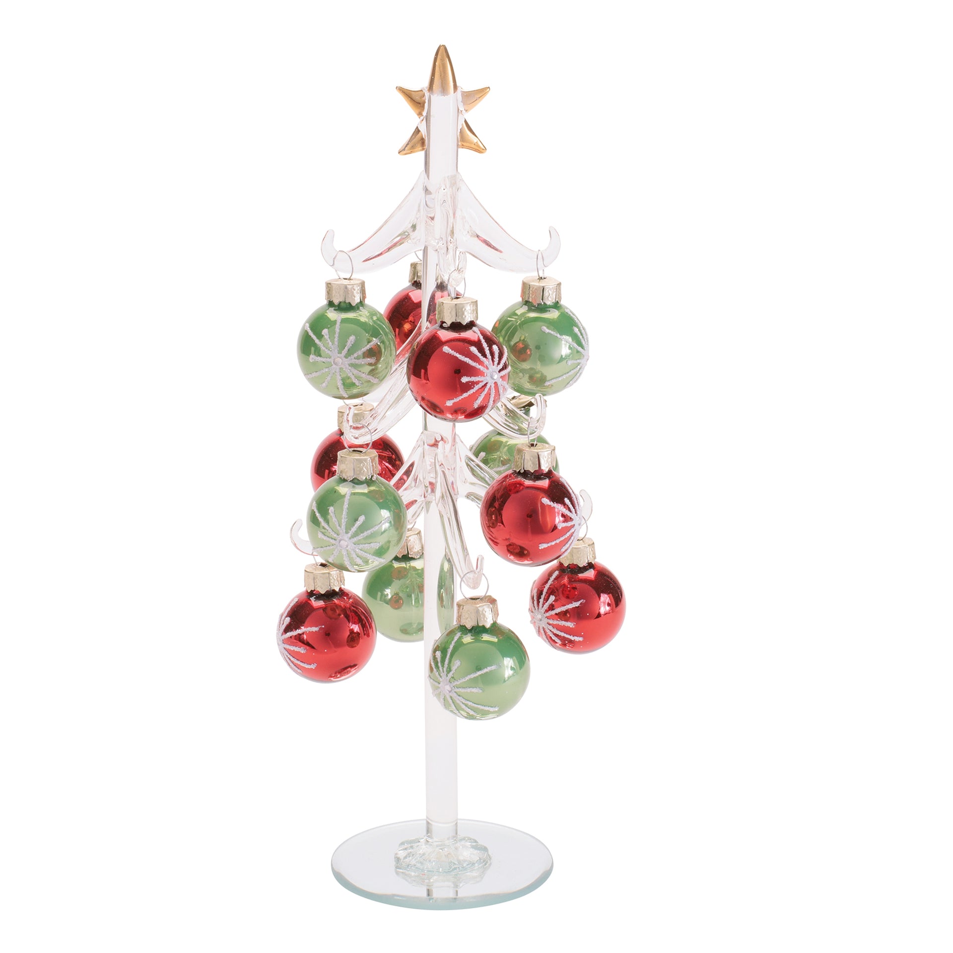 Glass Tree with 12 Mini Ornamnets