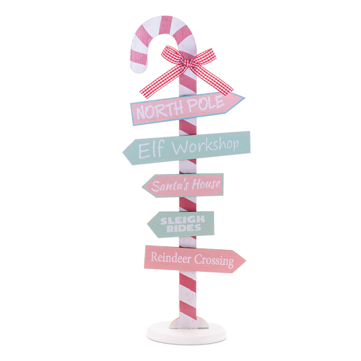 North Pole Candy Cane Sign Post