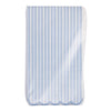 Blue and white striped napkin on a white background