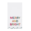 Colorful 'Merry and Bright' text on a white background