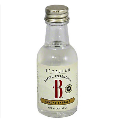 Bottle of Boyajian Almond Extract on a white background
