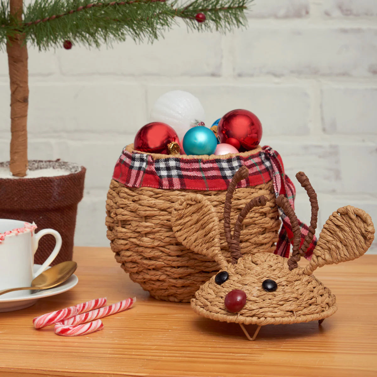 Reindeer Handwoven Candy Basket