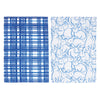 Blue Bun & Plaid Dish Towel Set