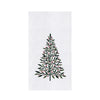 Decorative towel with a Christmas tree design on a white background