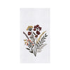 Floral design on a white towel with a white background