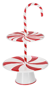 Candy Cane Two-Tier Pedestal Stand