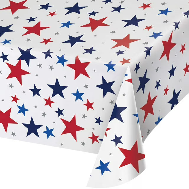 Table Cover Patriotic Stars 54x96