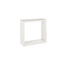 White rectangular wall shelf on a white background