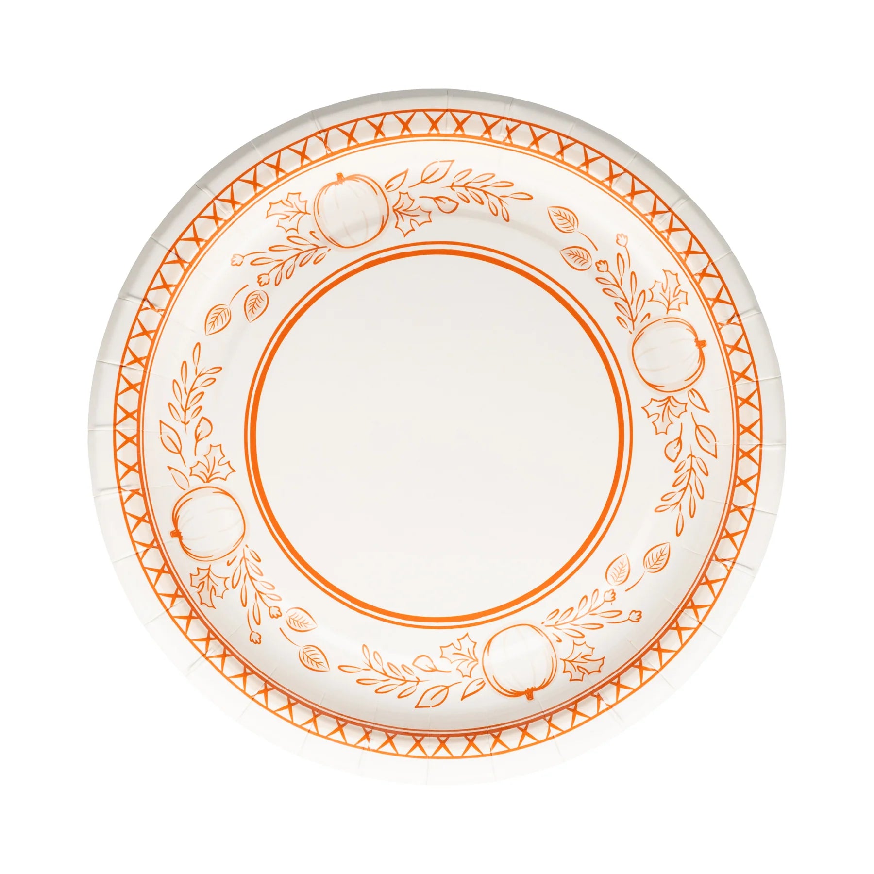 Falloween Pumpkin Round Dessert 8" Paper Plate