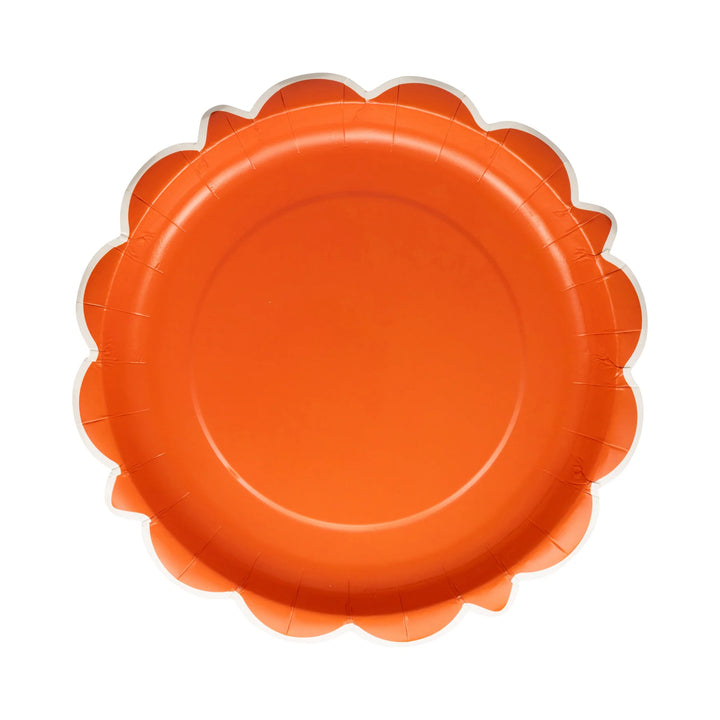 Falloween Rust Scalloped Round 10" Paper Plate