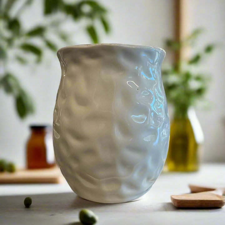 7" Utensil Crock White
