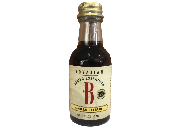 Bottle of Boyajian Vanilla Extract on a white background
