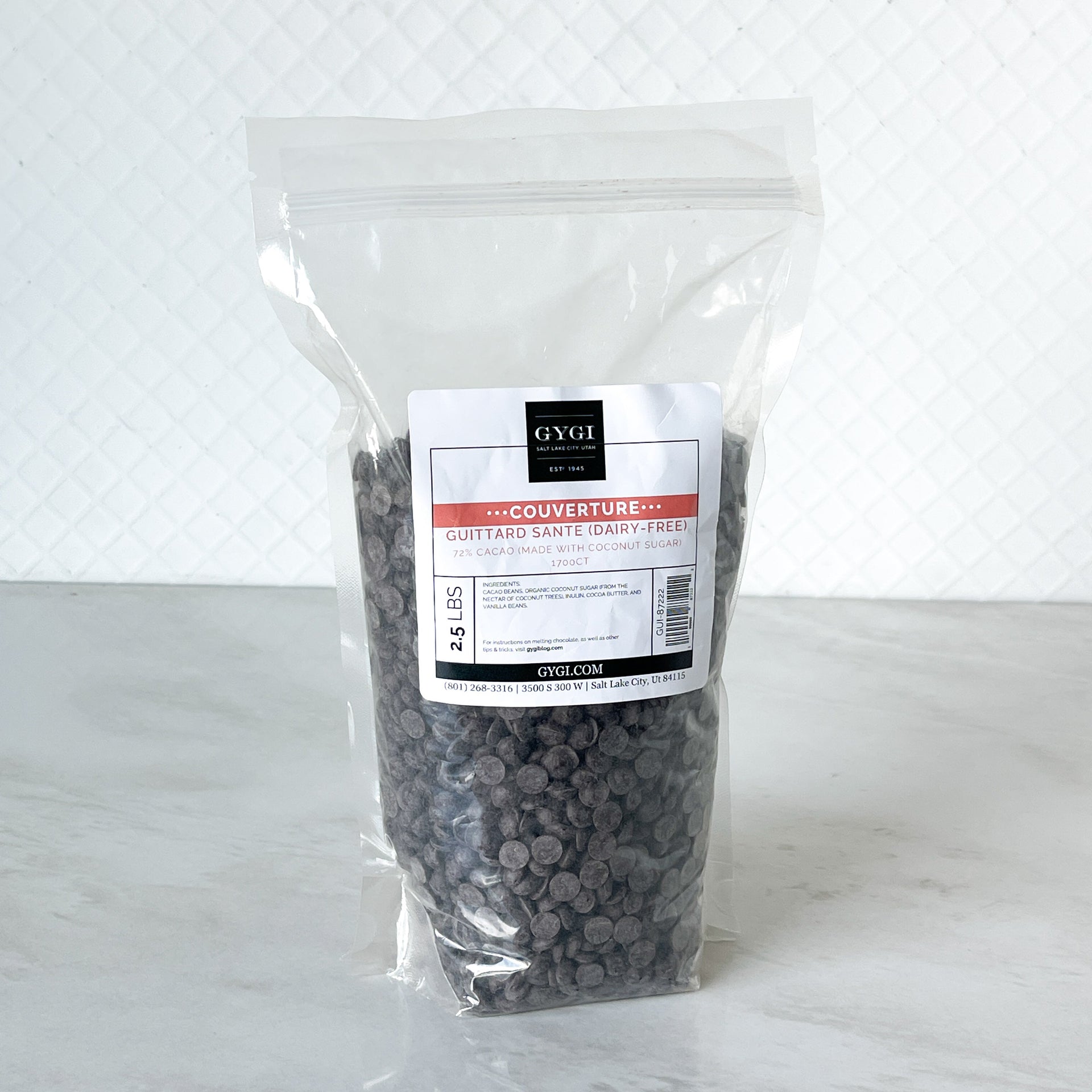 Guittard Dark Chocolate Drop Sante 72% 1700ct (Coconut Sugar Dairy Free) 2.5lb