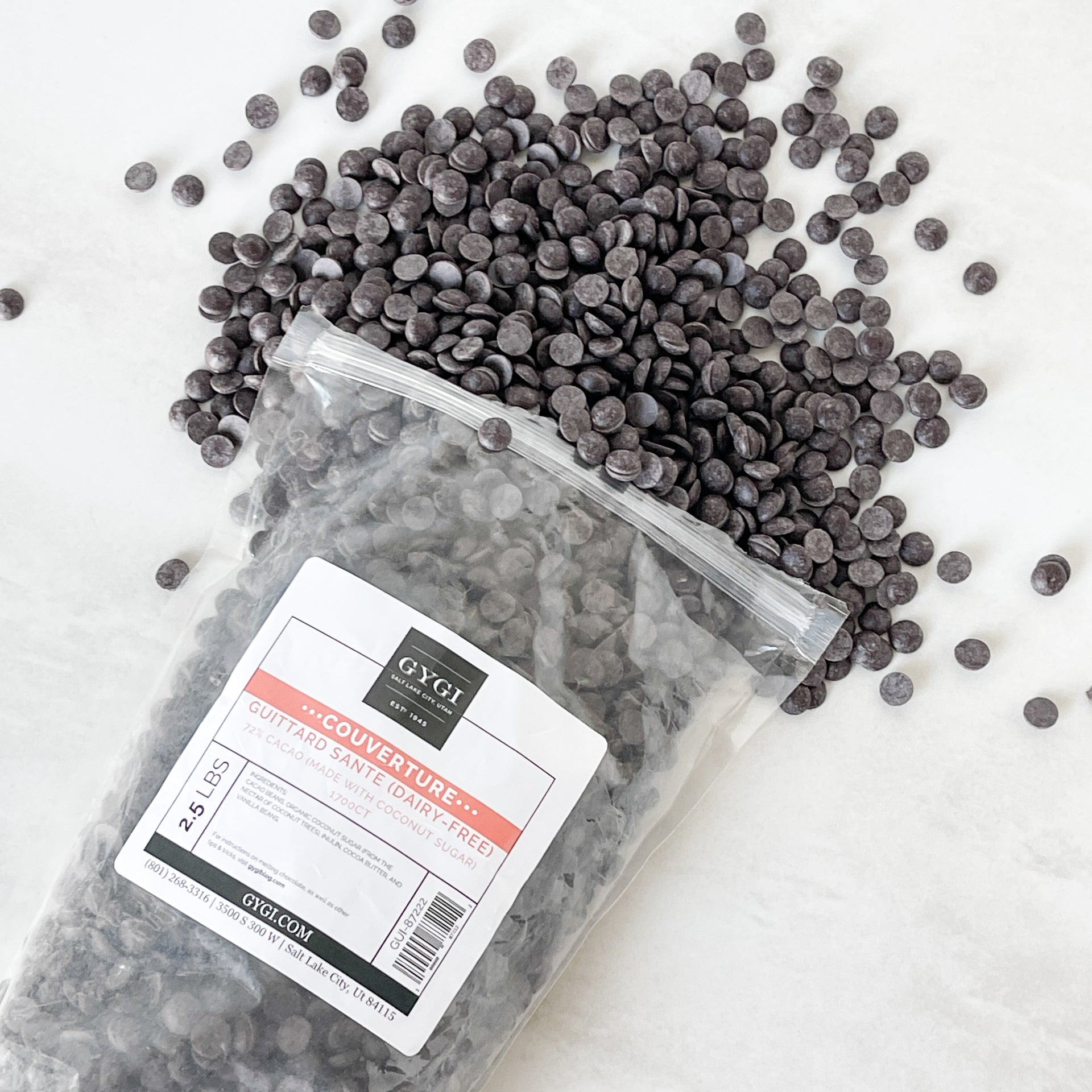 Guittard Dark Chocolate Drop Sante 72% 1700ct (Coconut Sugar Dairy Free) 2.5lb