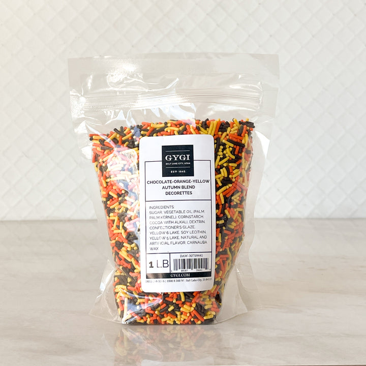 Autumn Blend Sprinkles (Chocolate, Orange, Yellow) 1lb