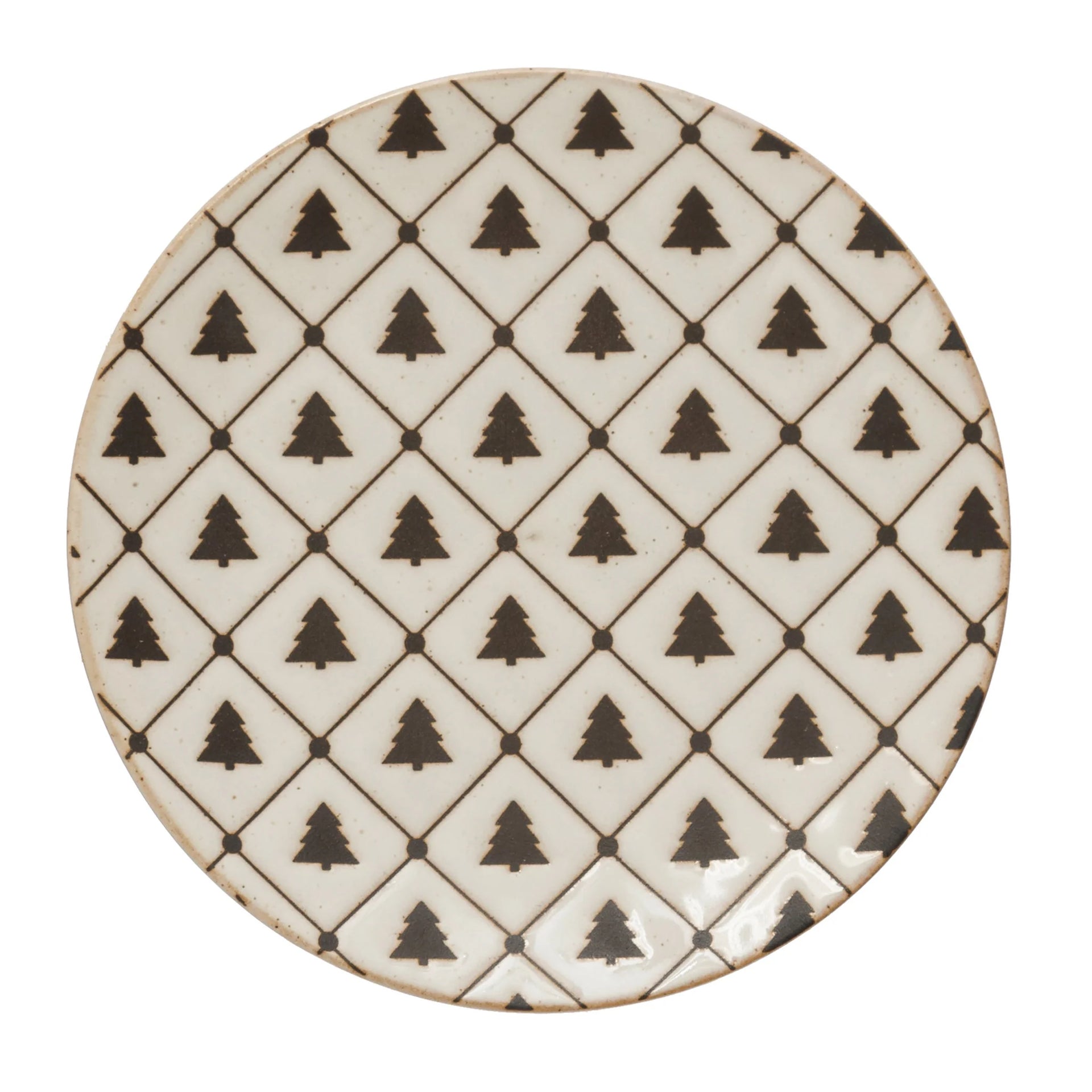Stoneware Plate w/Tree 6"