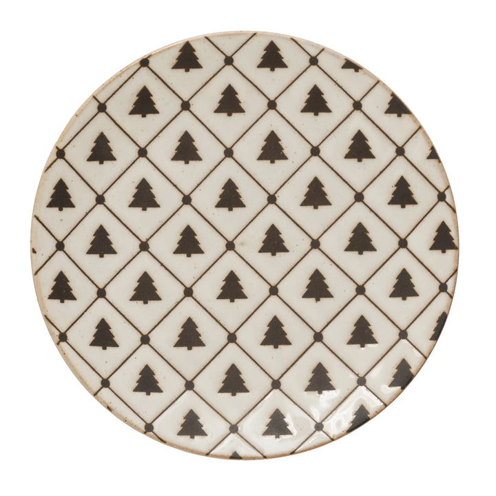 Stoneware Plate w/Tree 6"