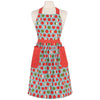 Apron with apple pattern on a mannequin against a white background