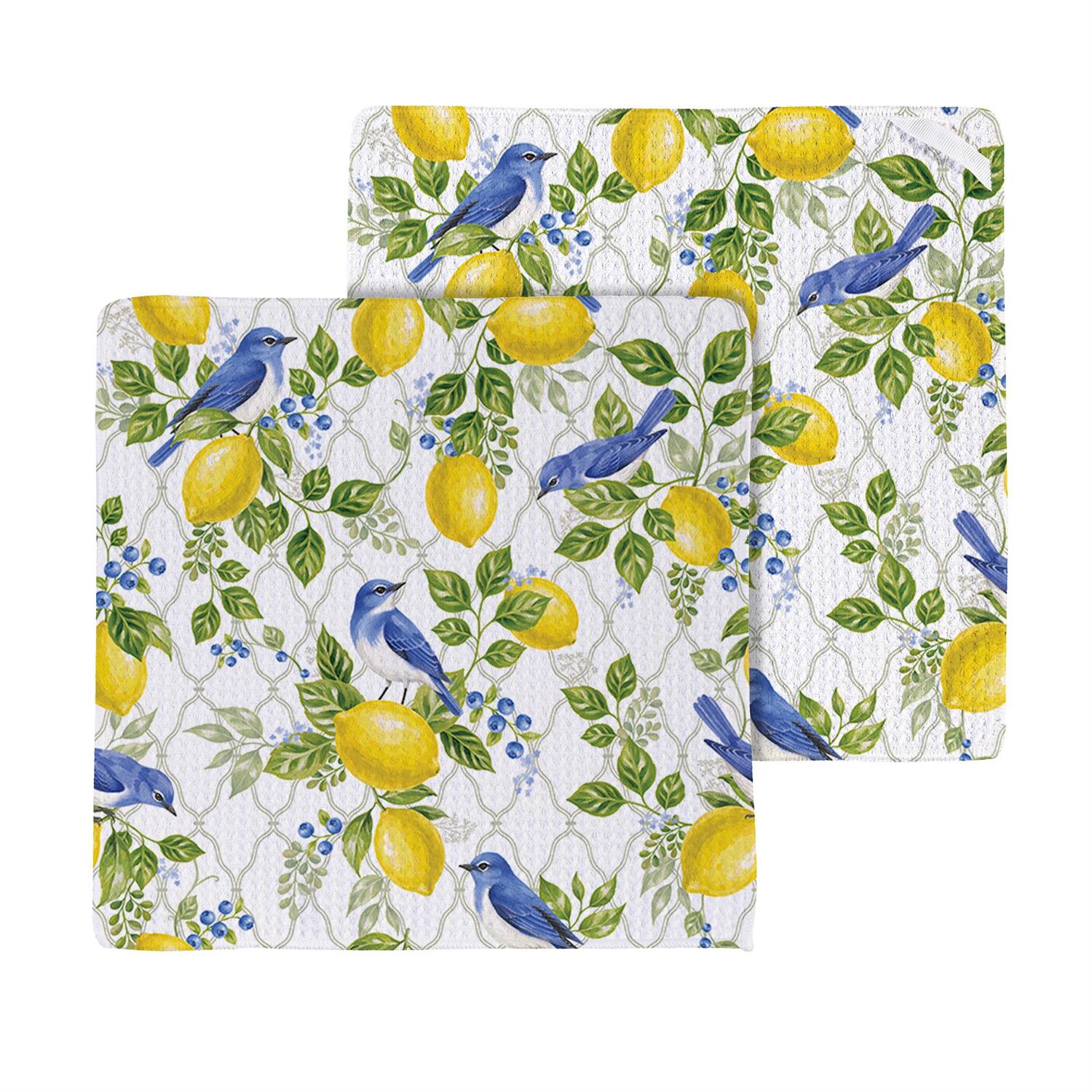 Seaside Retreat Songbird Citrus Towel & Dish Cloths Set
