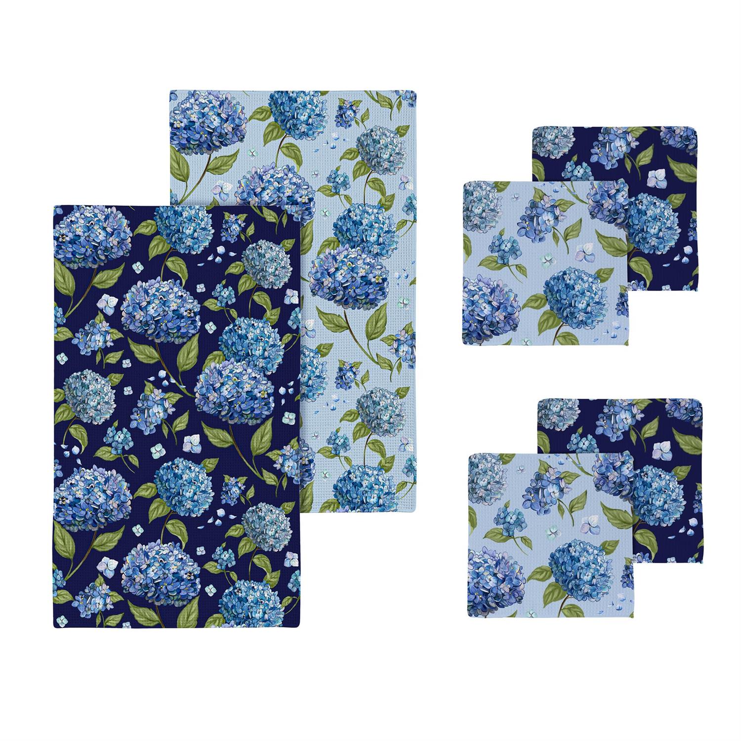 Hydrangea Haven Kitchen Towel and Dish Cloth Set