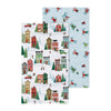 Two Christmas-themed towels on a white background