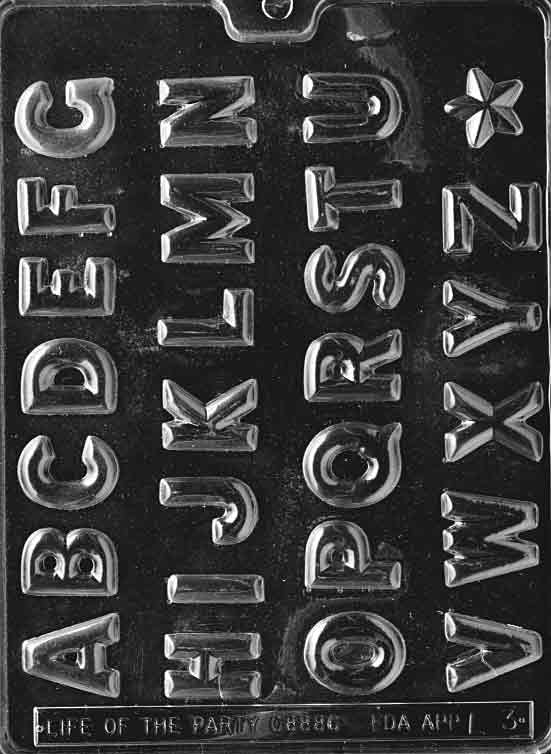 Candy Mold Alphabet 1-1/4"
