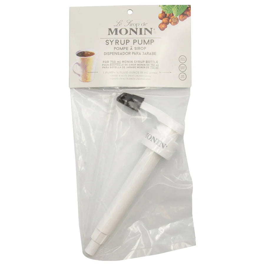 Monin syrup pump in packaging on a white background