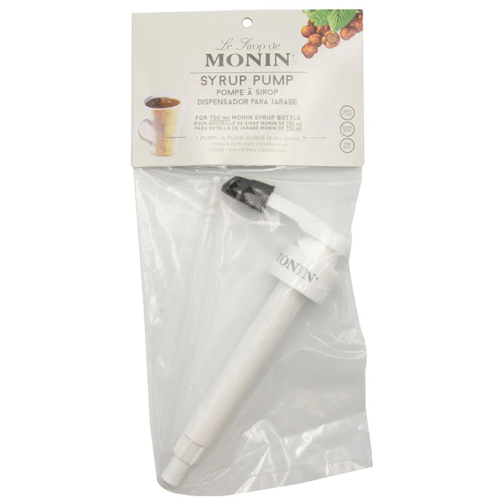 Monin syrup pump in packaging on a white background