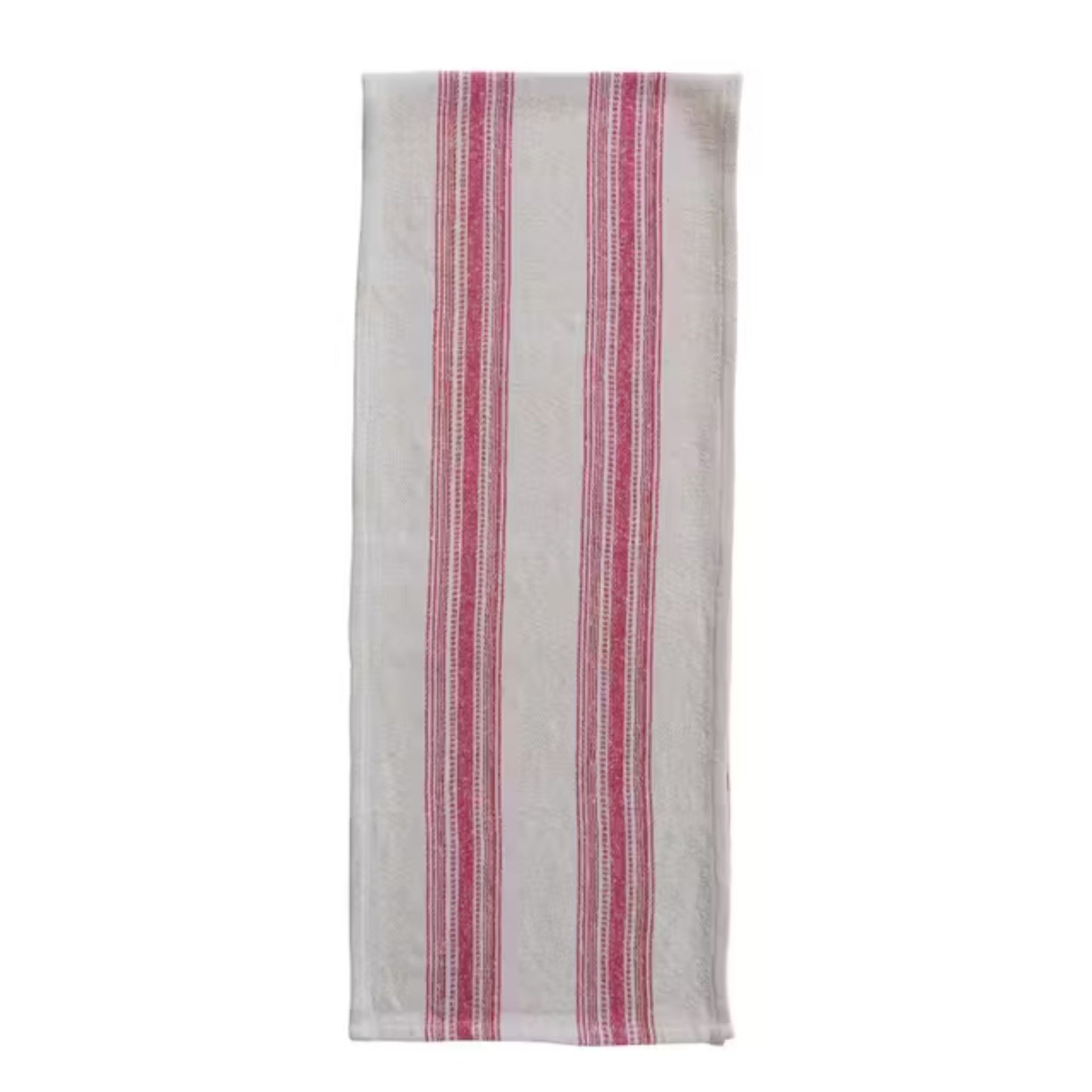 Woven Cotton Flour Sack Table Runner with Stripes