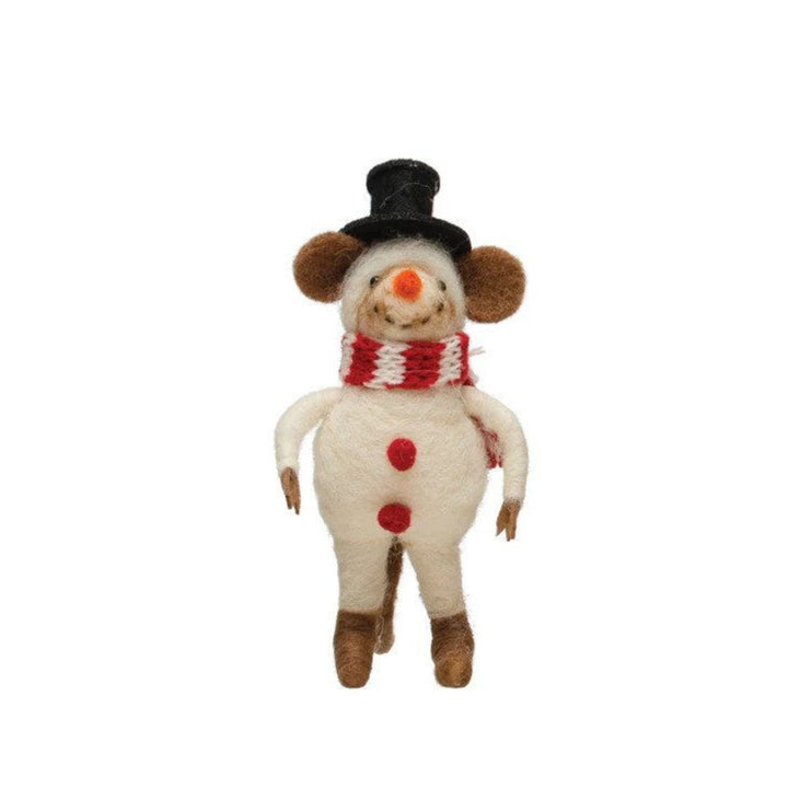 Wool Mouse in Snowman 5"(dis)
