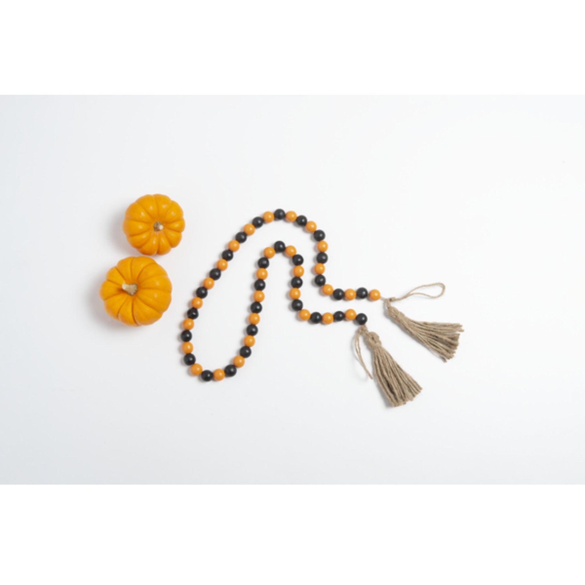 Halloween Wood Beaded Garland with Tassel