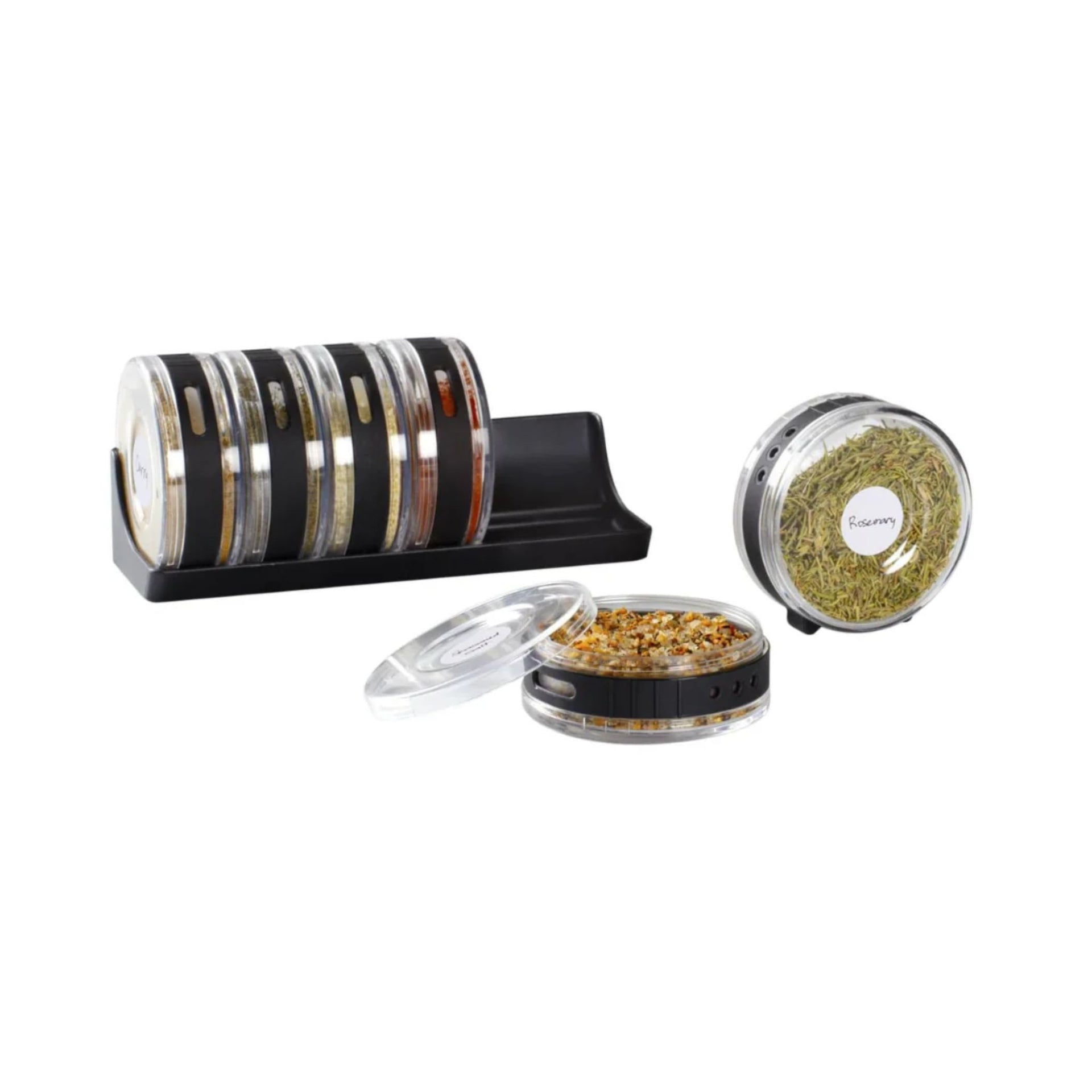 Spice Rack Cylindra Black/Clear