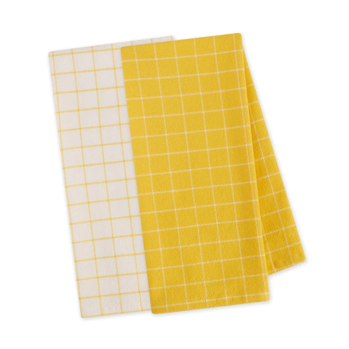 Yarrow Yellow Floursack Towel Set of 2