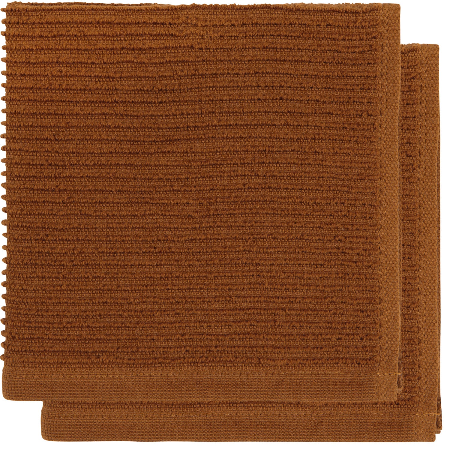 Chestnut ripple dish cloths on a white background.