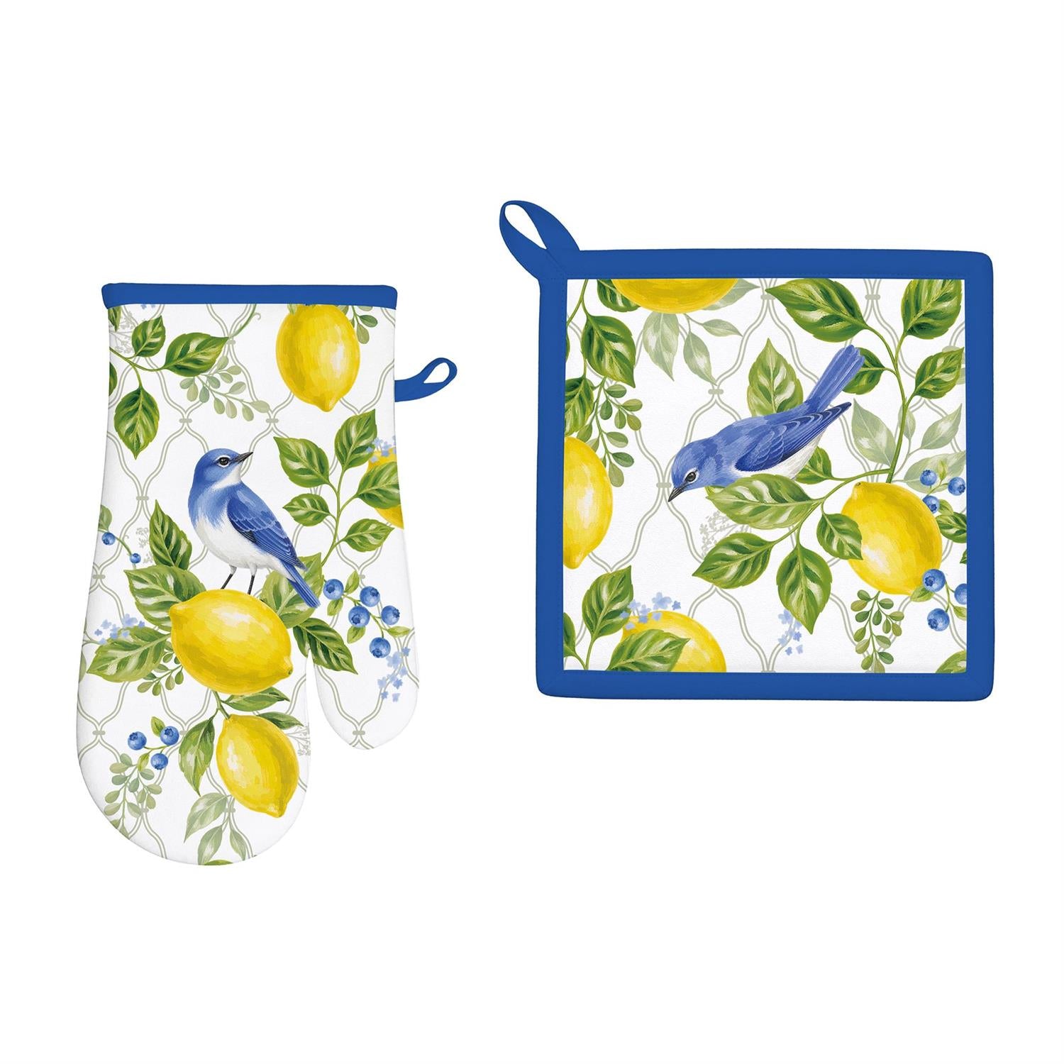 Seaside Retreat Songbird Citrus Oven Mitt & Pot Holder