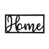 Decorative metal sign with 'Home' text on a white background