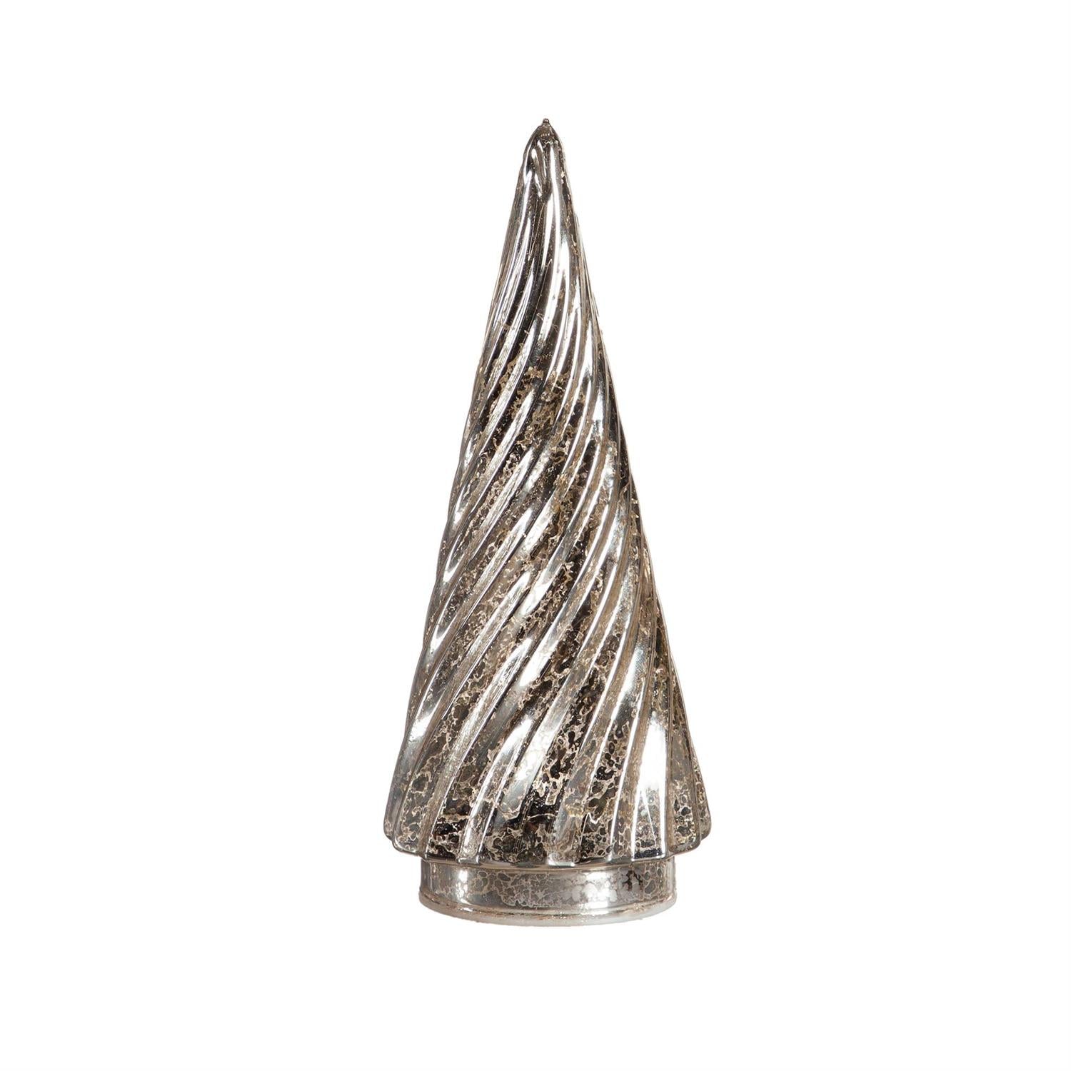 Decorative silver tree on a white background