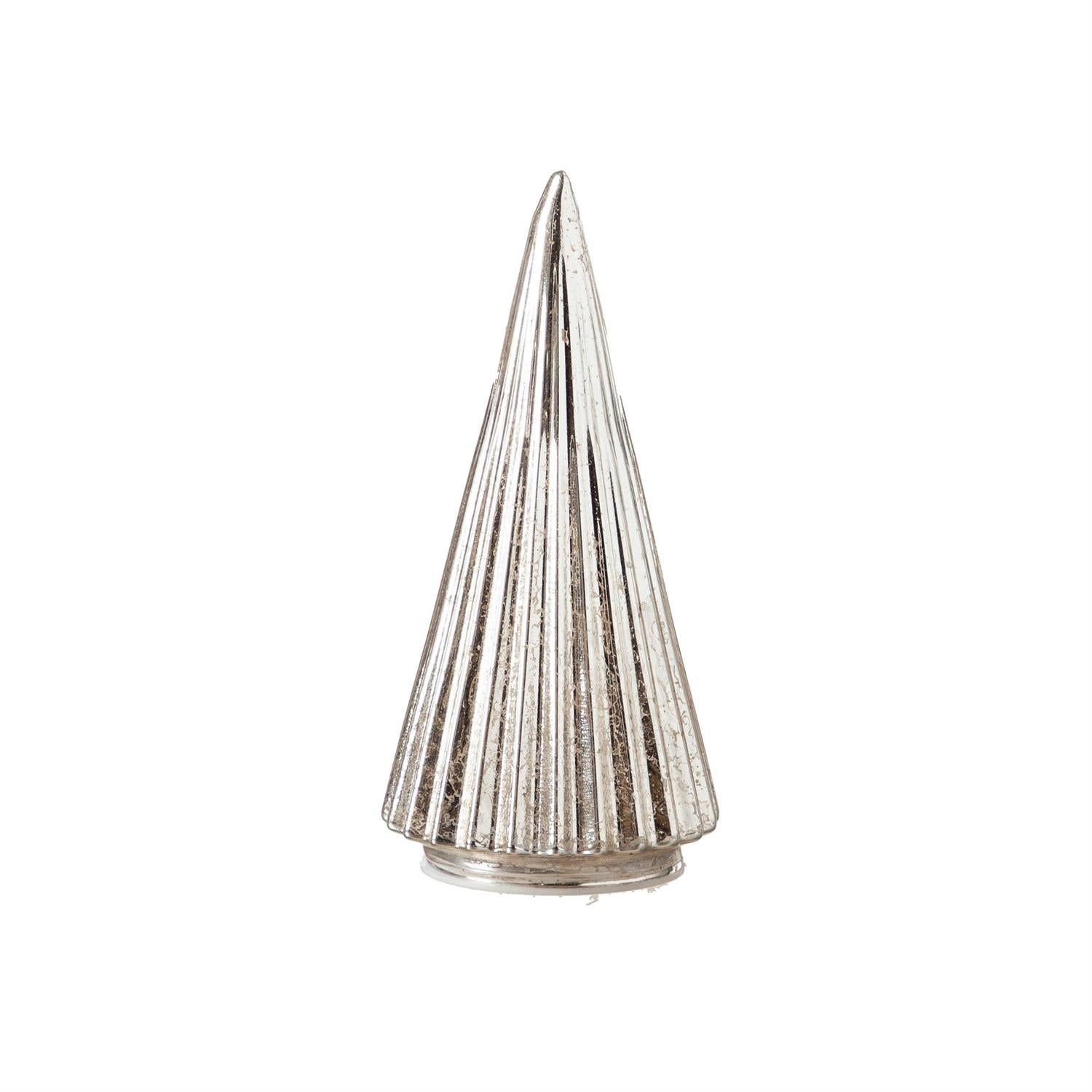 Decorative Christmas tree with a ribbed texture on a white background