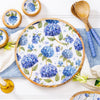 Round Wood Platter Hydrangea