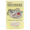 Regency Soup Socks packaging with text and illustration on a yellow background