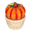 Harvest Blossom Ceramic Pumpkin and Basket Salt & Pepper Shaker Set