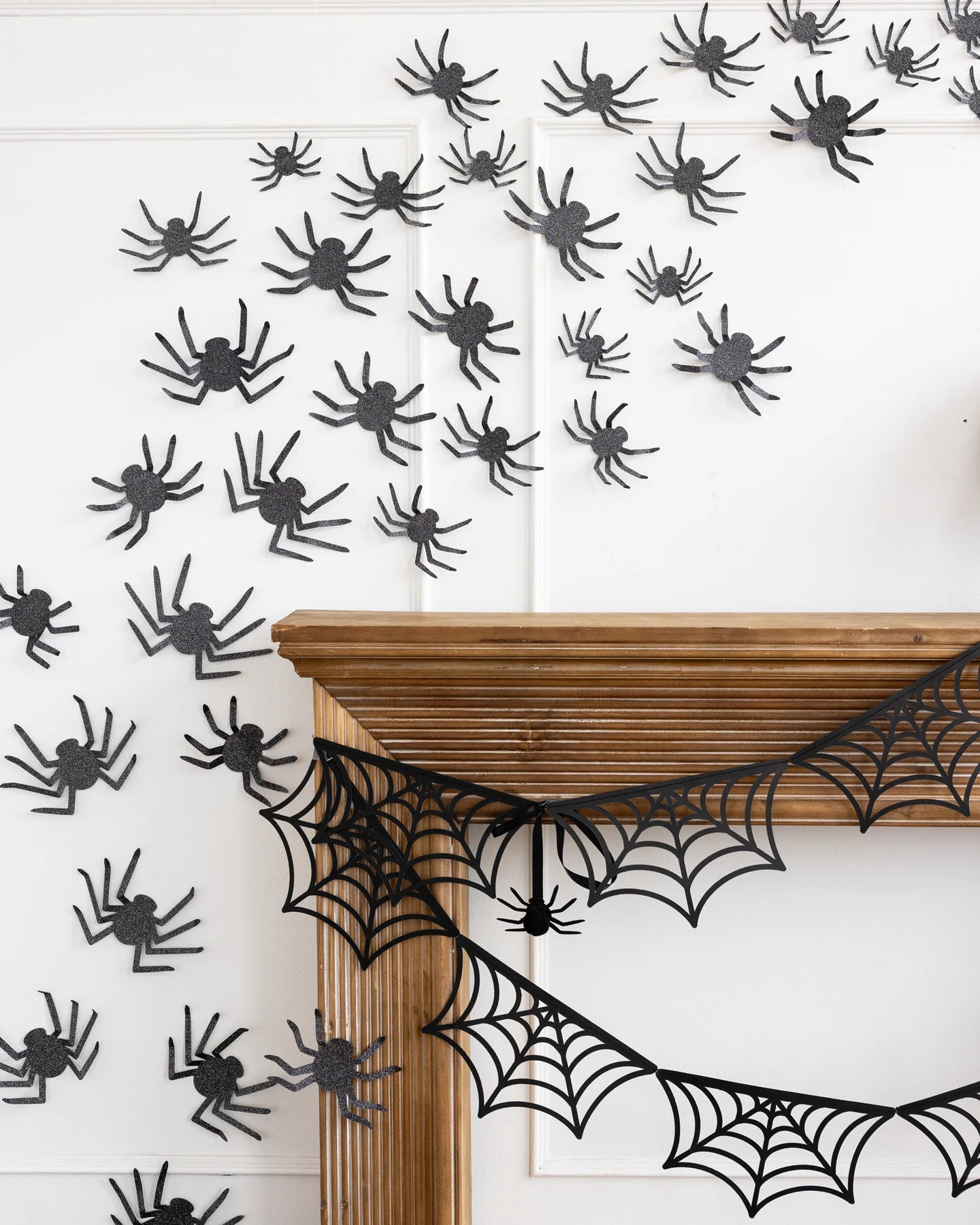 Glittered Wall Decor Spiders