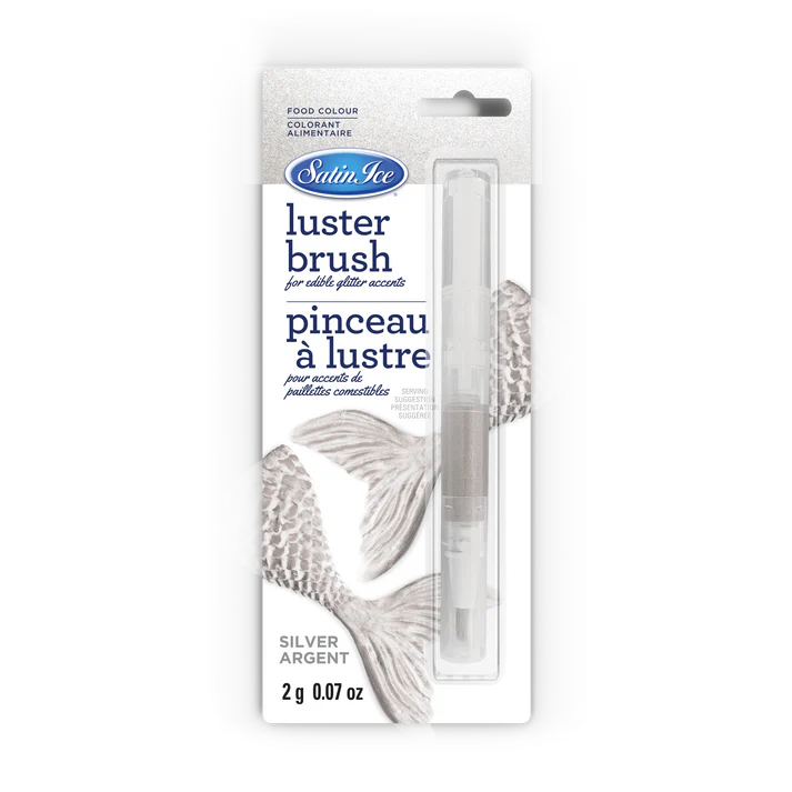 Satin Ice luster brush packaging on a white background