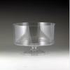 Clear trifle dish on a gray background