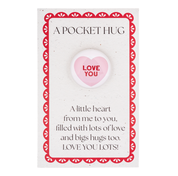 I Love You Pocket Hug Token-Pink