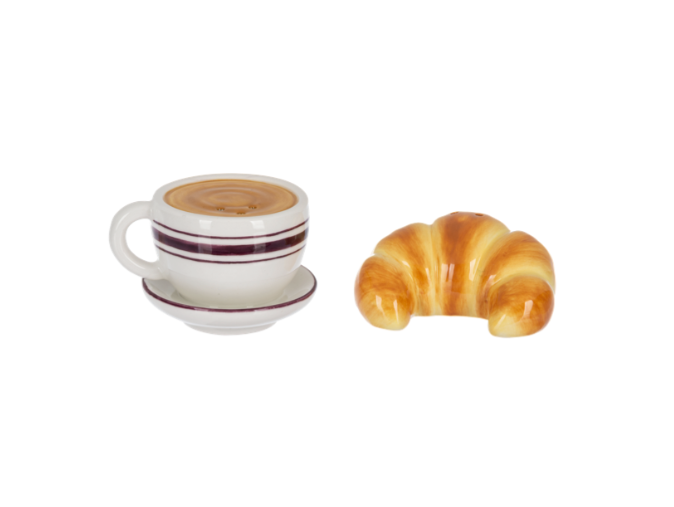 Coffee & Croissant Salt & Pepper Shakers