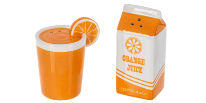 Orange Juice Salt & Pepper Shaker Set