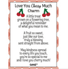 Card with cherry design and text on a white background